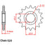 FRONT SPROCKET - STEEL  14T 520P (31-48H-14)