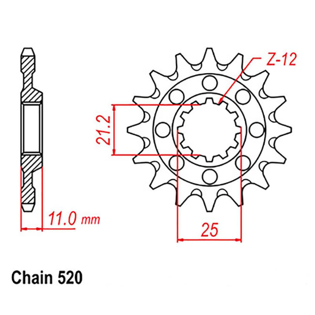 FRONT SPROCKET - STEEL 13T 520P (41-Q03-13) Hover Image