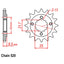 FRONT SPROCKET - STEEL  14T 520P D/D (31-103-14)