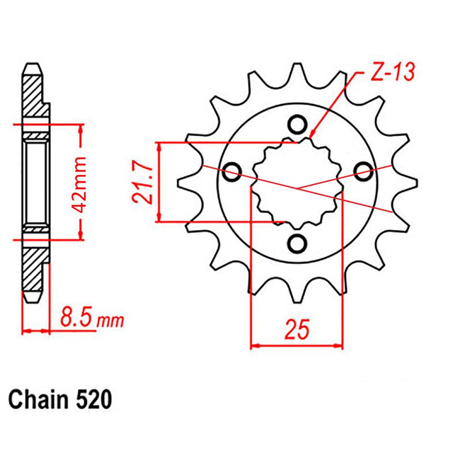FRONT SPROCKET - STEEL  15T 520P D/D (31-103-15) Hover Image