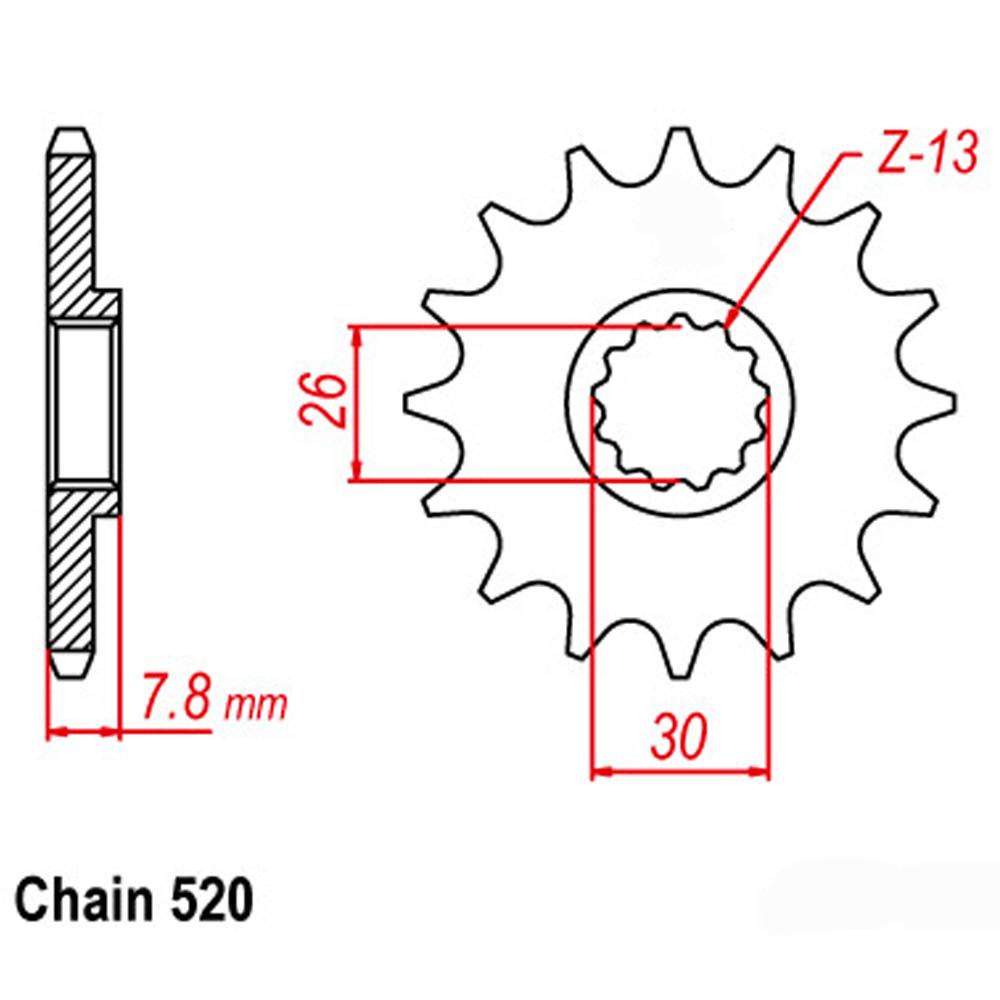 FRONT SPROCKET - STEEL 18T 520P (41-T04-18)