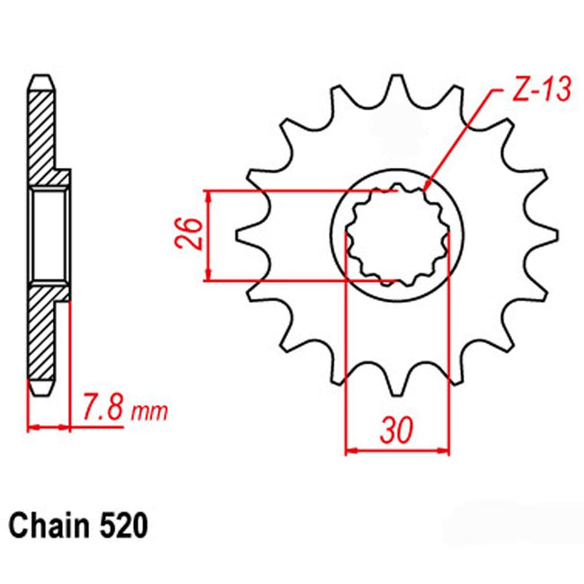 FRONT SPROCKET - STEEL 18T 520P (41-T04-18) Hover Image