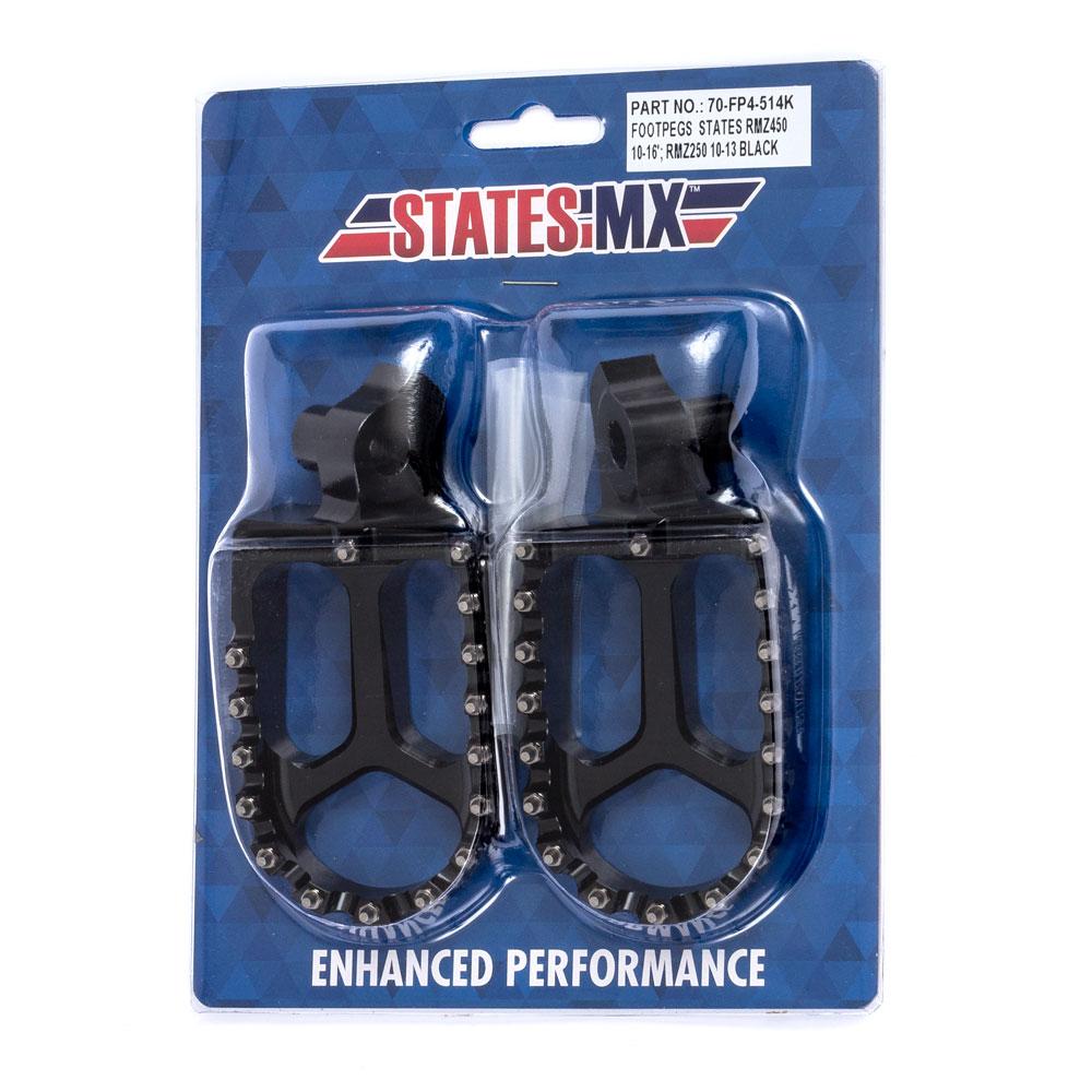 STATES MX S2 ALLOY OFF ROAD FOOTPEGS - SUZUKI - BLACK (70-FP4-514K)