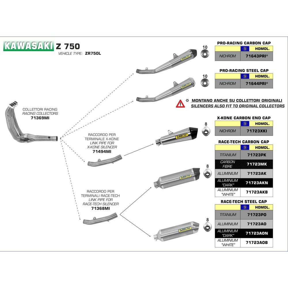 ARROW 71723MK Silencer - RACE-TECH Carbon with Carbon End Cap