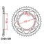 REAR SPROCKET - STEEL 42T 520P (42-T07-42)