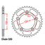 REAR SPROCKET - STEEL 44T 520P (42-D06-44)