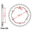 REAR SPROCKET - STEEL 43T 525P   - 760 or 770 ADAPTOR REQUIRED