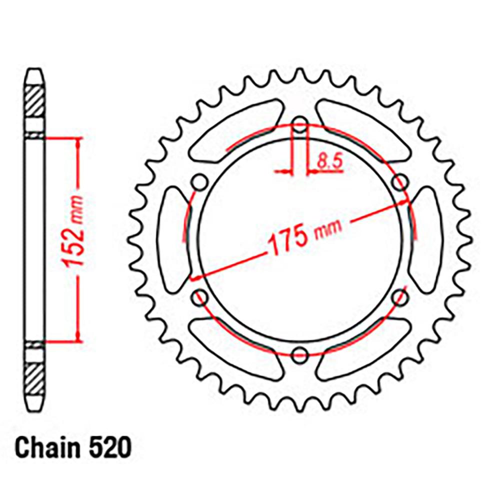 REAR SPROCKET - STEEL 49T 520P (32-2YY-49)