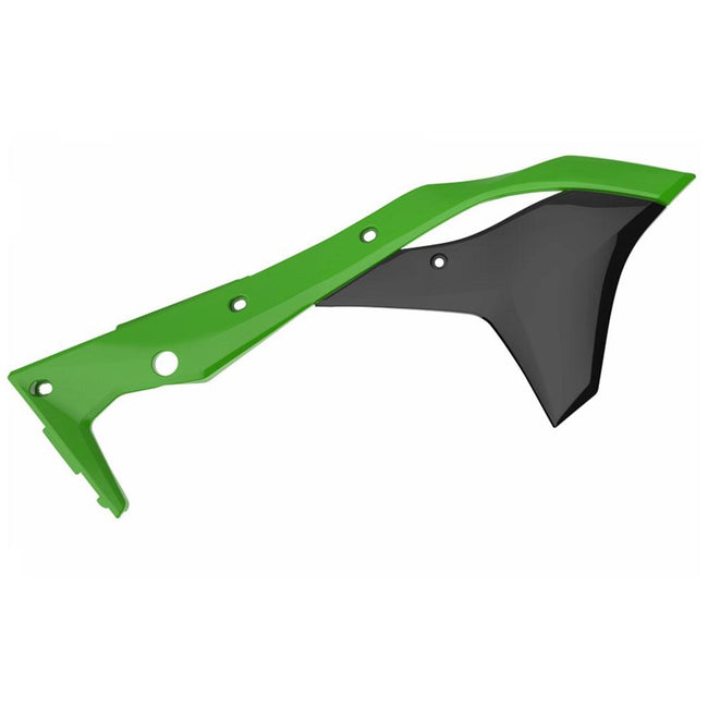 POLISPORT RADIATOR SHROUDS KAWASAKI KX250F 2017 - GREEN/BLACK Hover Image