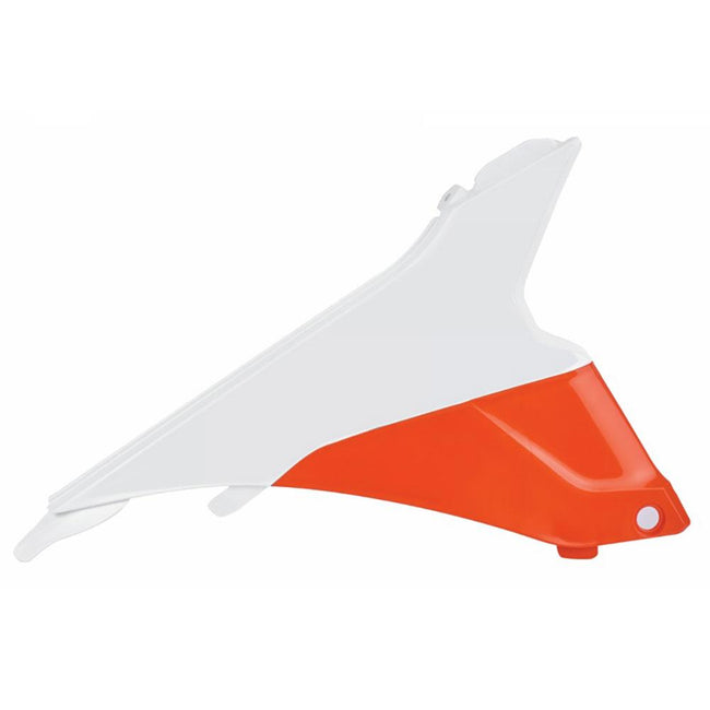 POLISPORT AIRBOX COVERS KTM SX/SX-F 13-15 - WHITE/ORANGE Hover Image