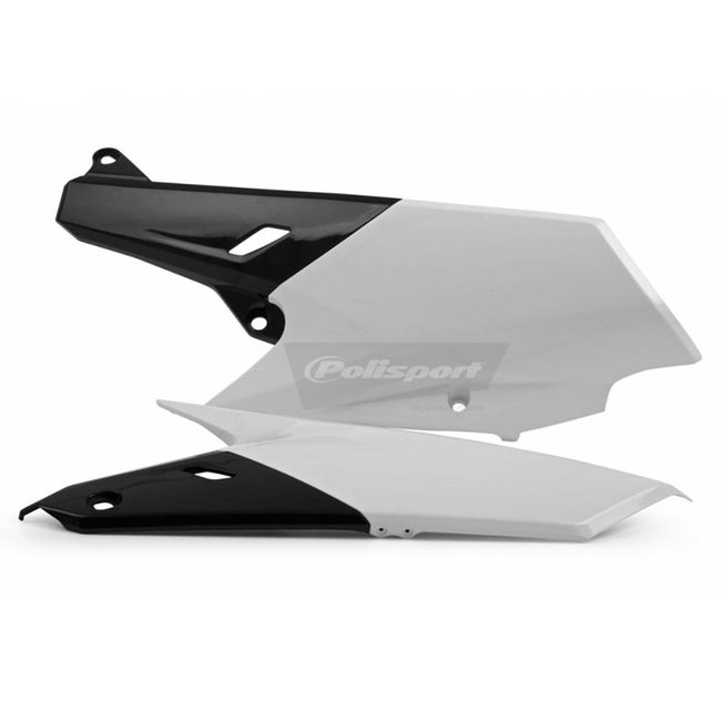 POLISPORT SIDE COVERS YZ250F 14-18/YZ450F 14-17 - WHITE/BLACK Hover Image