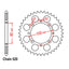 REAR SPROCKET - STEEL 43T 520P D/D (32-113-43)