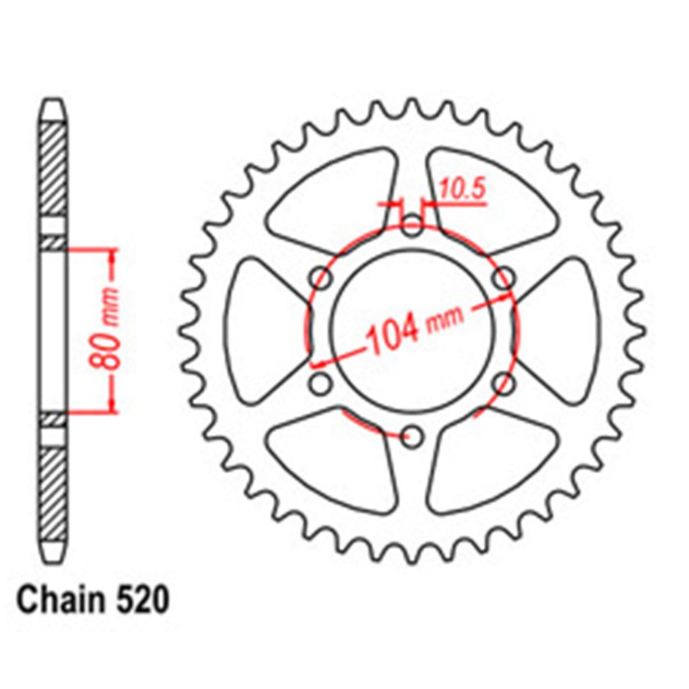 REAR SPROCKET - STEEL 40T 520P (32-163-40)