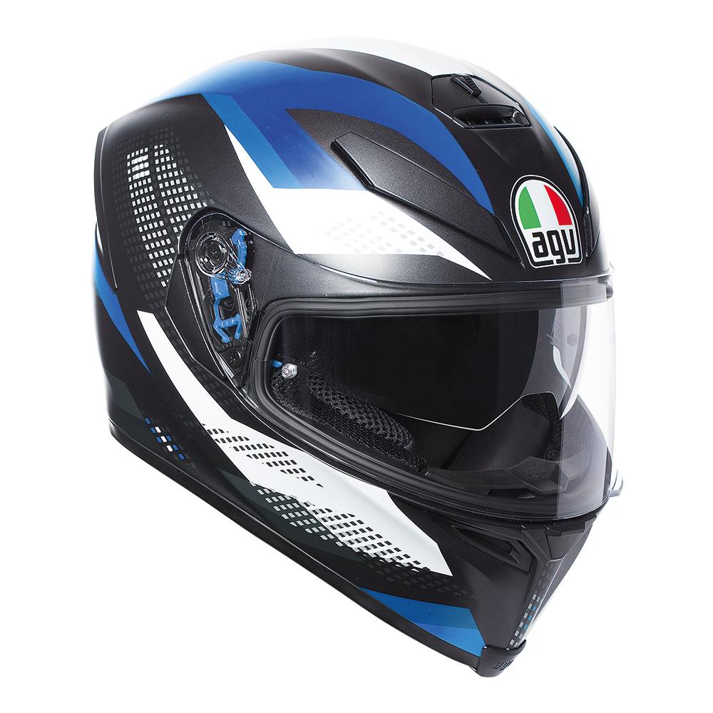 AGV K5 S - MARBLE MATT BLACK/WHITE/BLUE S