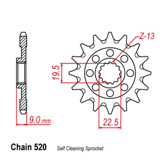 FRONT SPROCKET - STEEL  13T #520 Hover Image