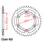 REAR SPROCKET - STEEL 51T 428P (32-KRH-51)