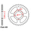 REAR SPROCKET - STEEL 45T 420P (32-2U2-45)