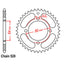 REAR SPROCKET - STEEL 32T 520P