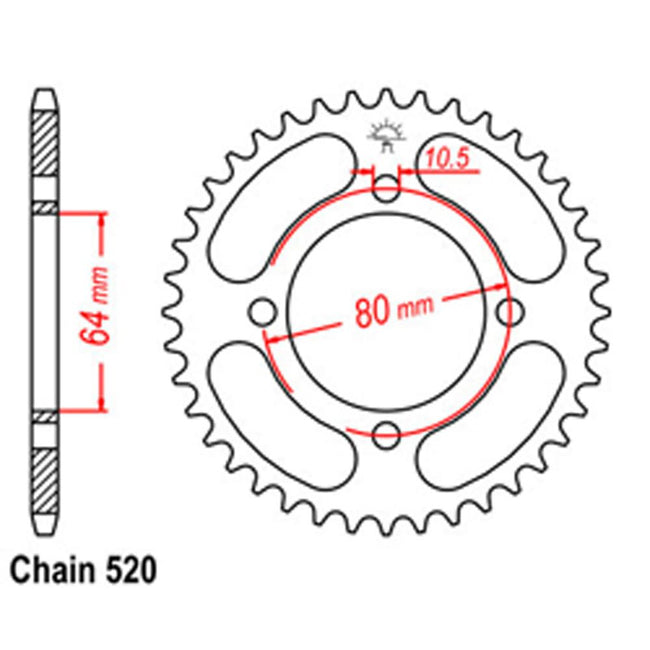 REAR SPROCKET - STEEL 32T 520P Hover Image