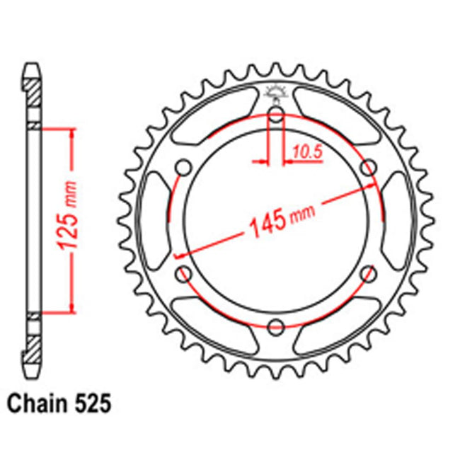 REAR SPROCKET - STEEL 44T 525P (32-3VD-44) Hover Image