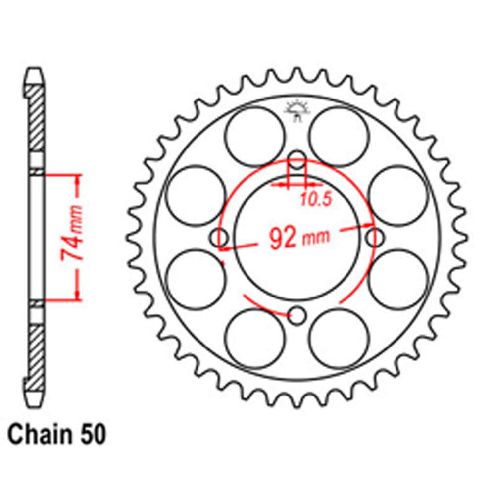 REAR SPROCKET - STEEL 39T 530P (32-4L0-39)