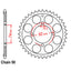 REAR SPROCKET - STEEL 39T 530P (32-4L0-39)