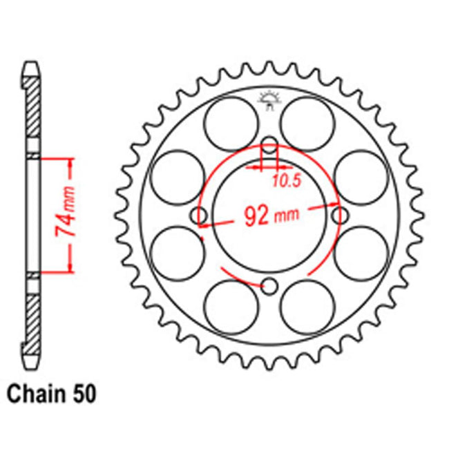 REAR SPROCKET - STEEL 39T 530P (32-4L0-39) Hover Image