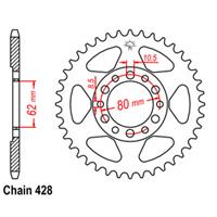 REAR SPROCKET - STEEL 54T 428P D/D (32-4V1-54)