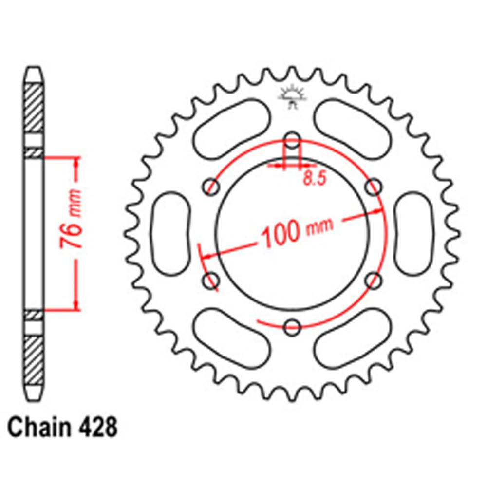 REAR SPROCKET - STEEL 47T 428P (32-5BP-47)