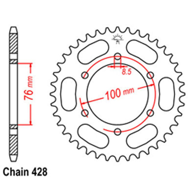 REAR SPROCKET - STEEL 47T 428P (32-5BP-47) Hover Image