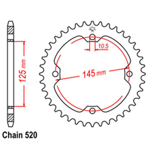 REAR SPROCKET - STEEL 40T 520P (32-5TG-40) Hover Image
