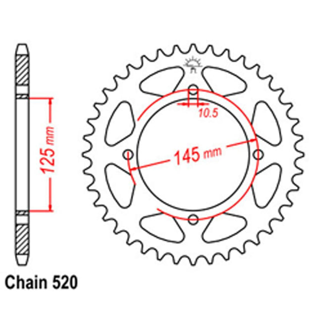 REAR SPROCKET - STEEL 45T 520P (32-5Y1-45) Hover Image