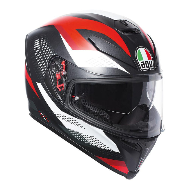 AGV K5 S - MARBLE MATT BLACK/WHITE/RED ML Hover Image