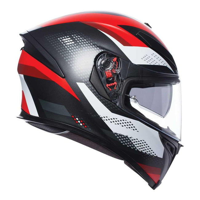 AGV K5 S - MARBLE MATT BLACK/WHITE/RED ML Main Image