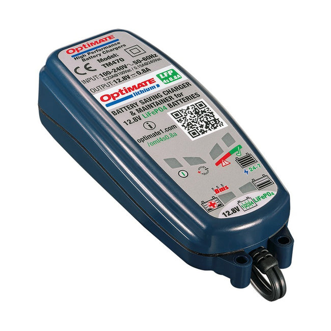 Optimate Lithium 0.8A 12V Charger For Lithium LifePO4 Batteries (BMS Auto Reset) Main Image