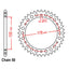 REAR SPROCKET - STEEL 45T 530P (42-T02-45)