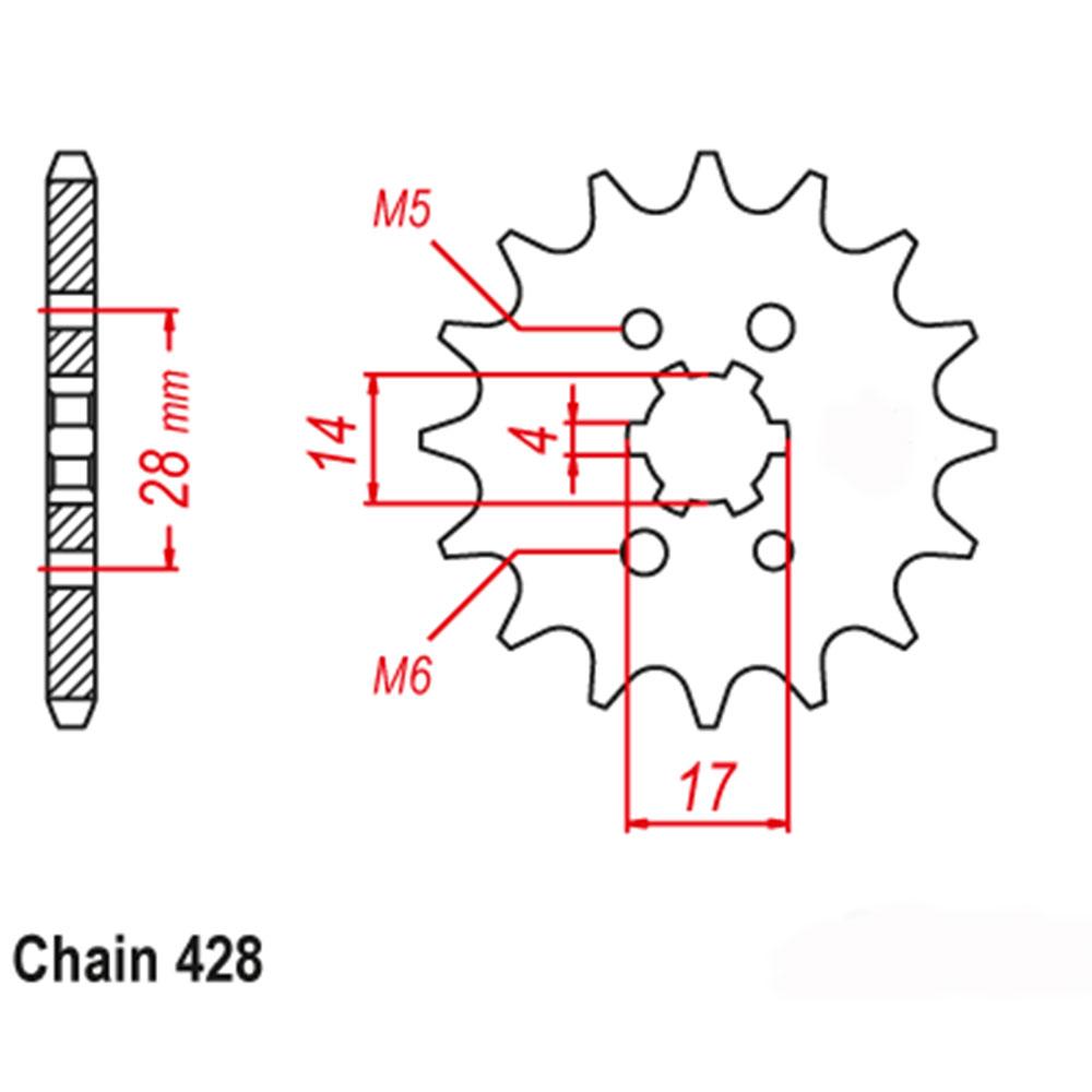FRONT SPROCKET - STEEL  13T 428P (31-HF7-13)