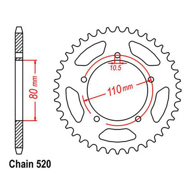REAR SPROCKET - STEEL 38T 520P (32-KCR-38) Hover Image