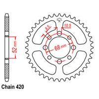 REAR SPROCKET - STEEL 43T 420P D/D