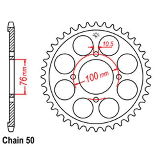 REAR SPROCKET - STEEL 46T 530P (32-21A-46) Hover Image