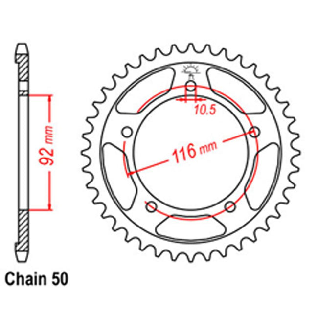 REAR SPROCKET - STEEL 41T 530P (32-023-41) Hover Image