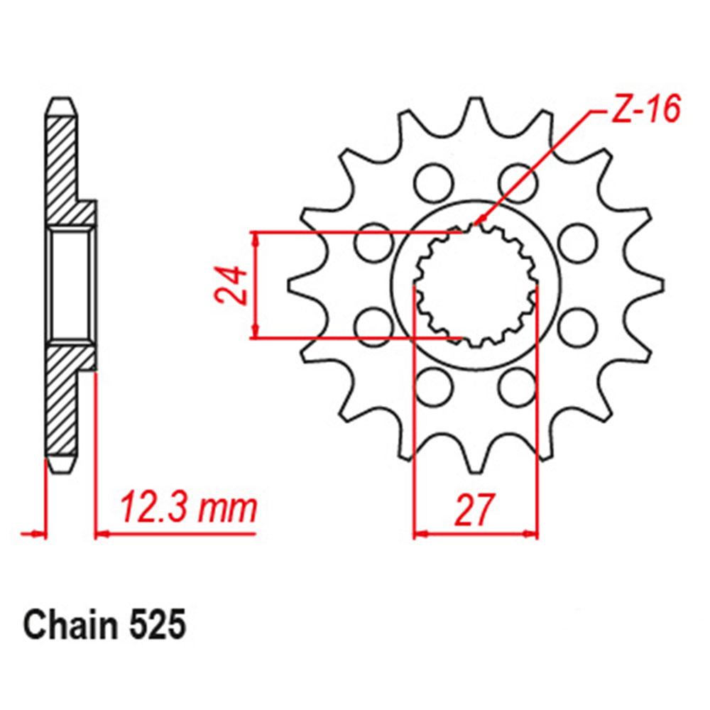 FRONT SPROCKET - STEEL  17T 525P (31-17K-17)