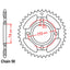REAR SPROCKET - STEEL 43T 530P (32-1J3-43)