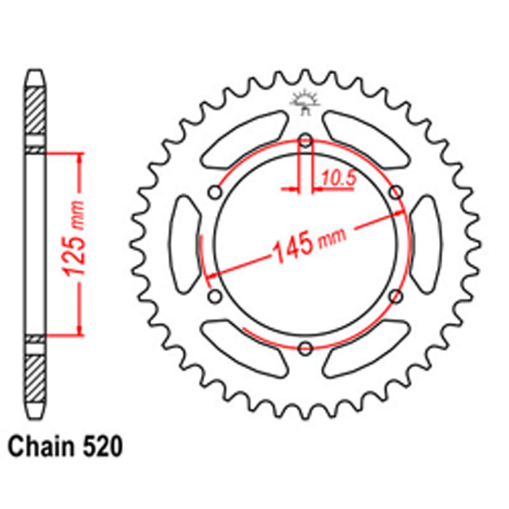 REAR SPROCKET - STEEL 45T 520P (32-1M1-45)