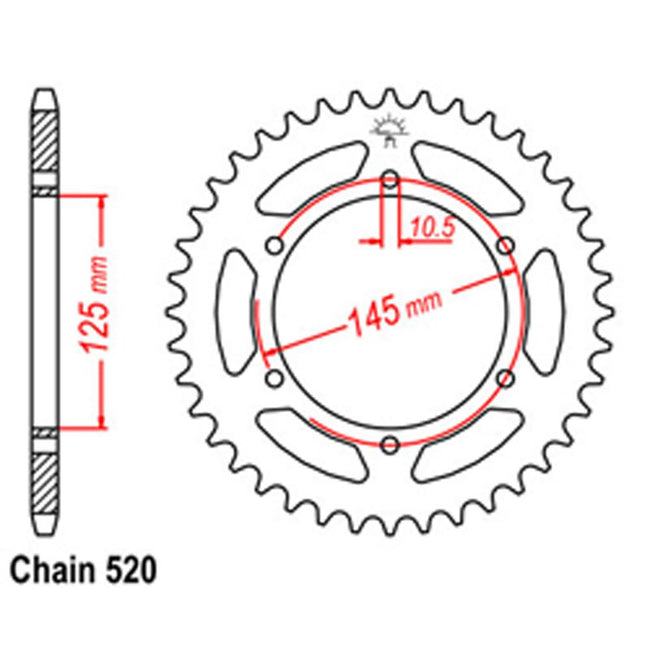 REAR SPROCKET - STEEL 48T 520P (32-1M1-48) Hover Image