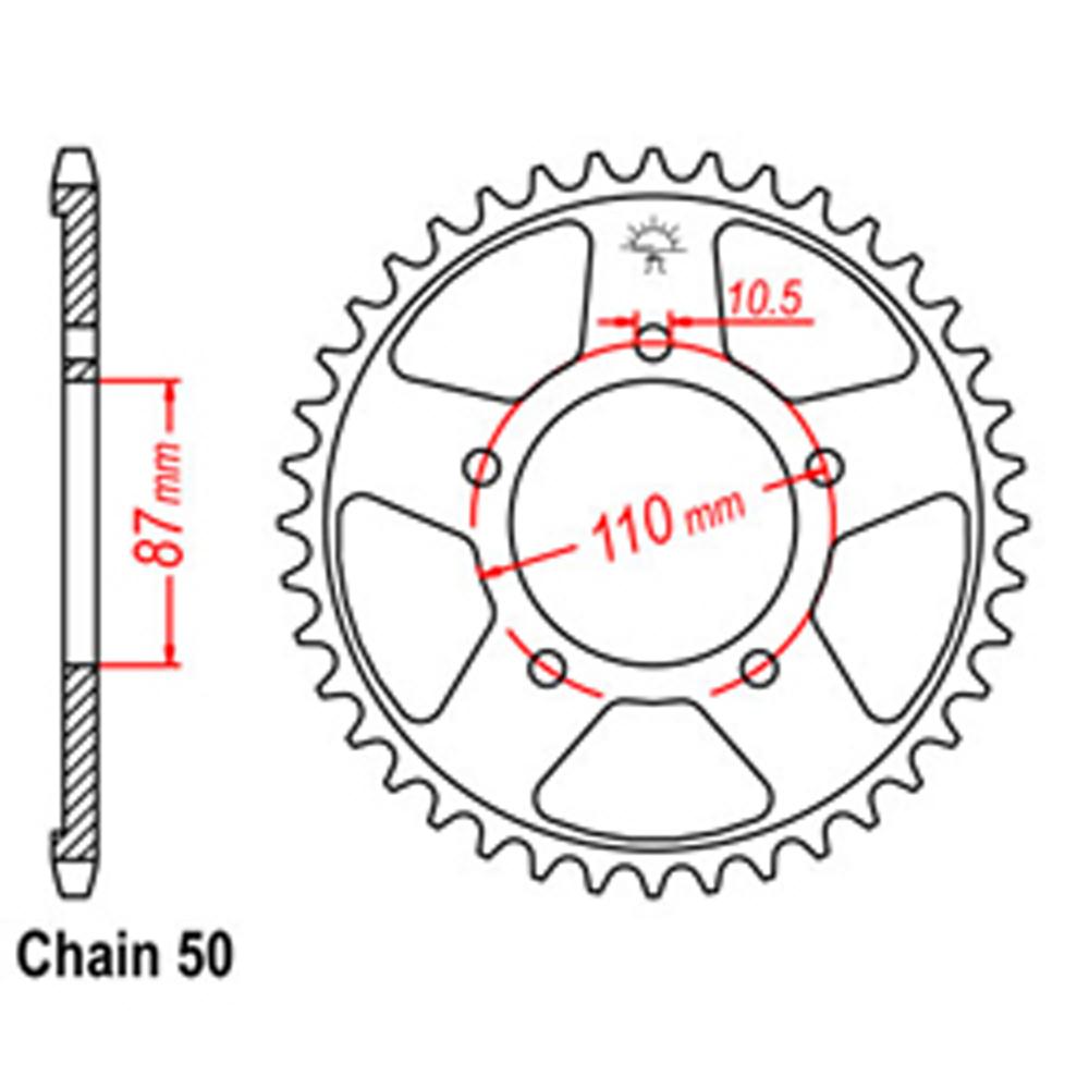 REAR SPROCKET - STEEL 47T 530P (32-27A-47)