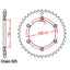 REAR SPROCKET - STEEL 42T 525P (32-32E-42)