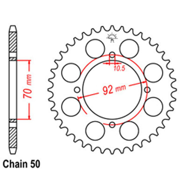 REAR SPROCKET - STEEL 40T 530P (32-033-40) Hover Image