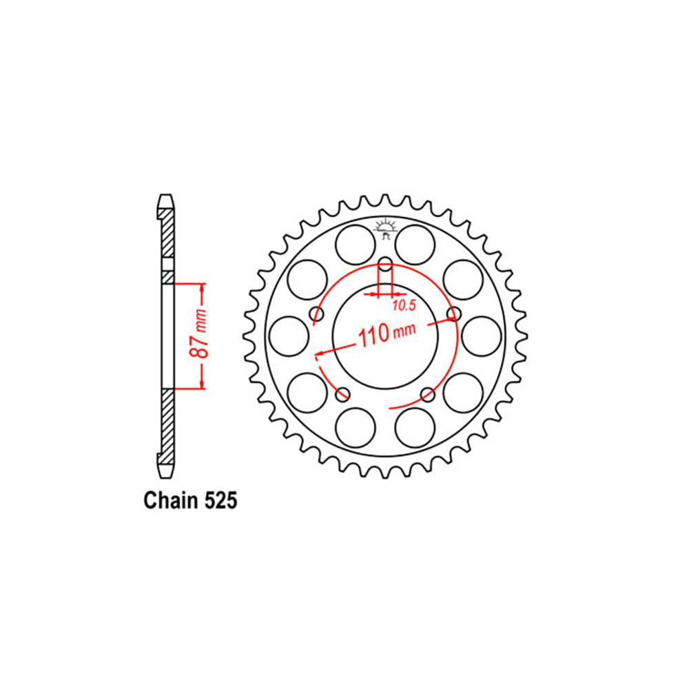 REAR SPROCKET - STEEL 48T 525P (32-33C-48)