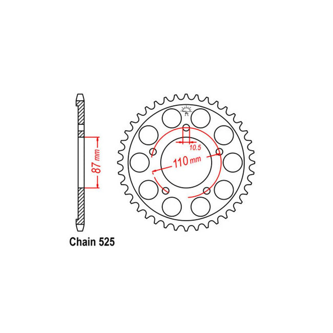 REAR SPROCKET - STEEL 48T 525P (32-33C-48) Hover Image